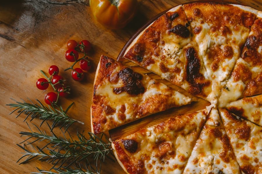 Pizza de un menú de ejemplo